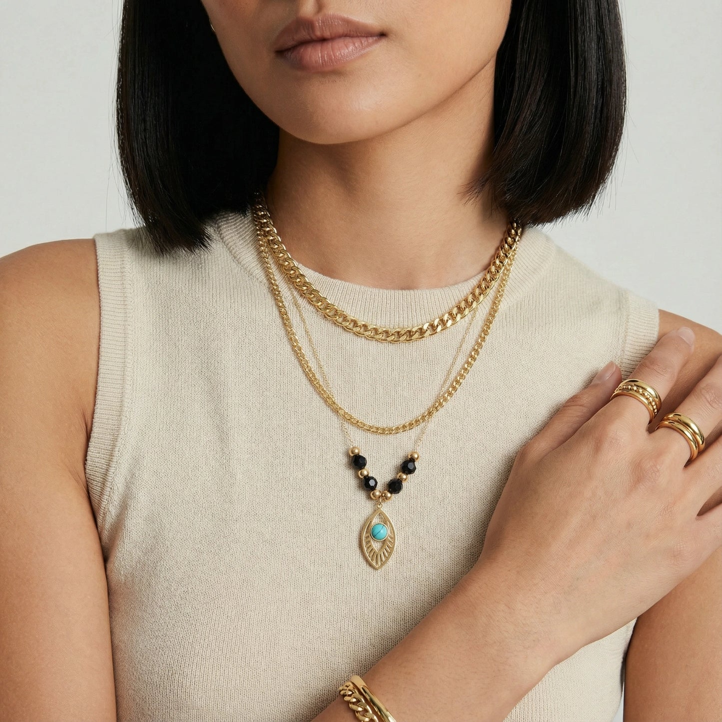 Eye of Serenity Layered Necklace