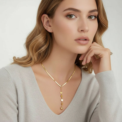 Golden Hearts Cascade Necklace