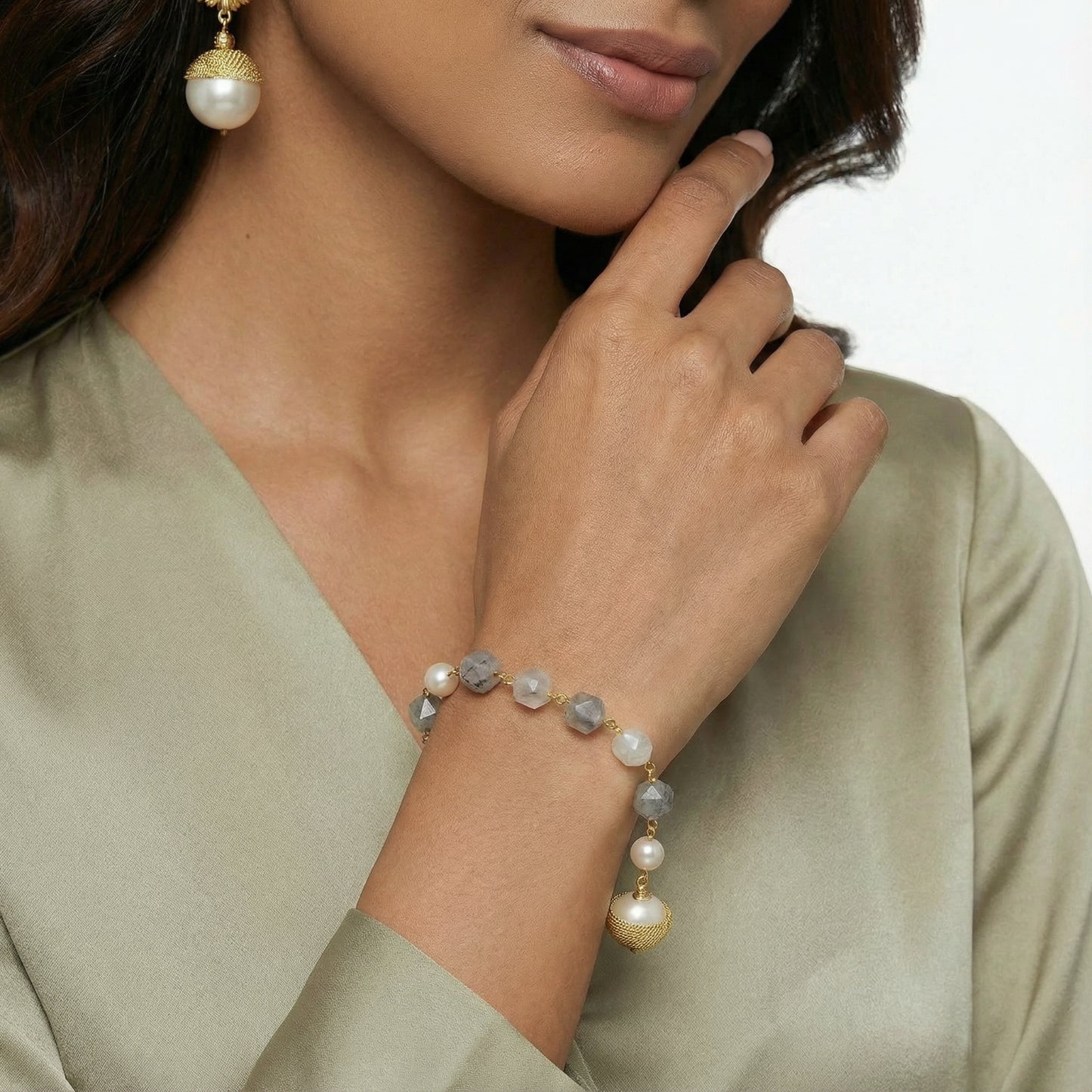 Baroque Pearl Crystal Bracelet