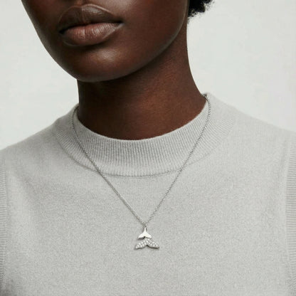 Whale Tail Crystal Necklace