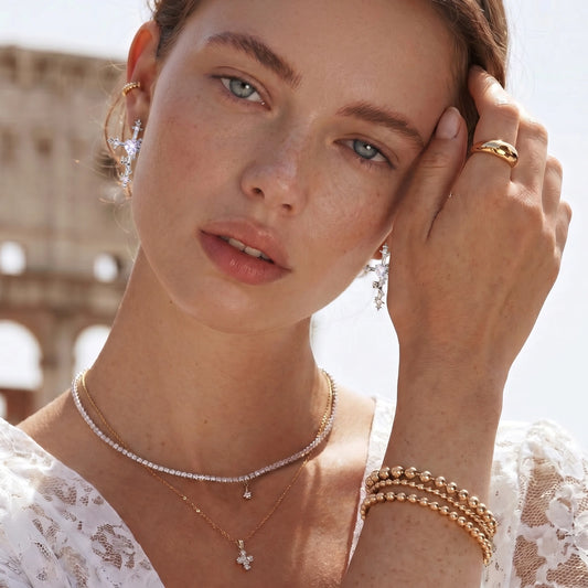 Divine Rose Cross Earrings