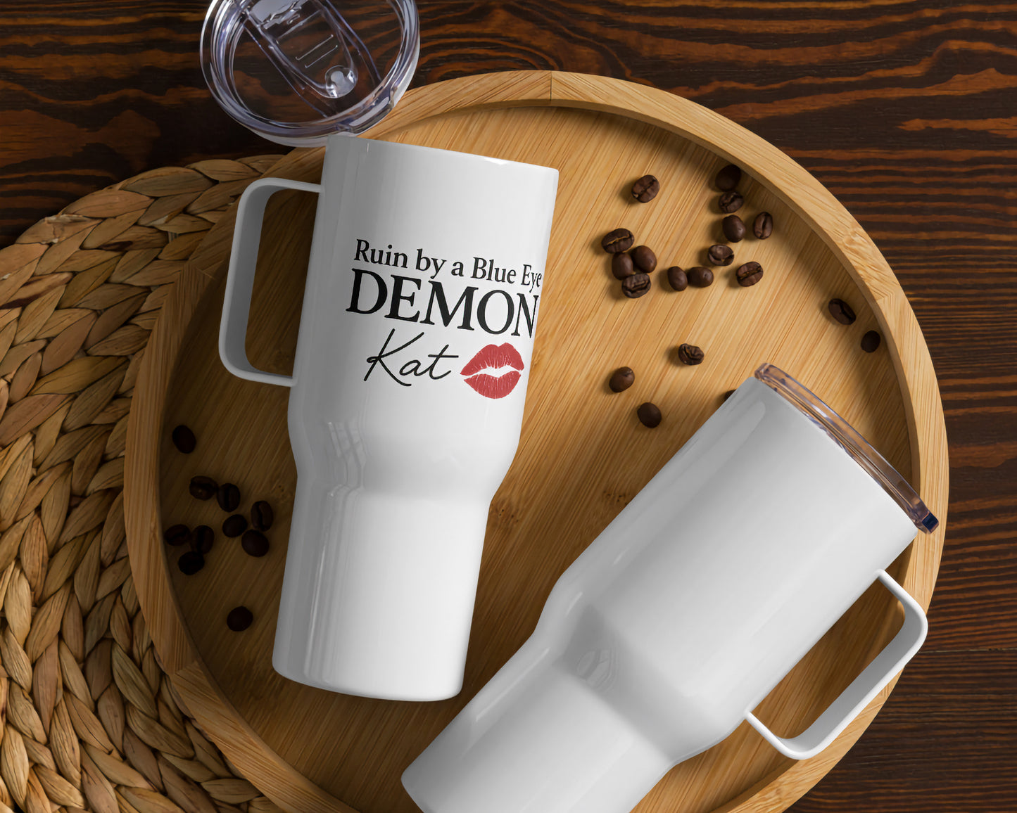 “Ruin by a Blue Eye DEMON" Travel mug with a handle