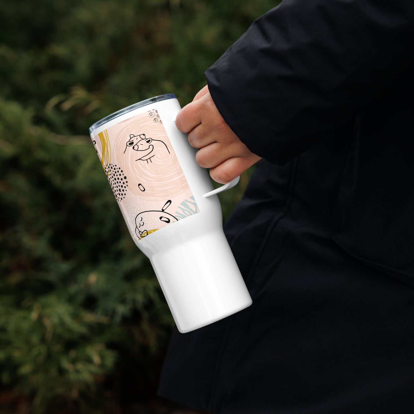 Bear Hug Sarah Travel mug with a handle